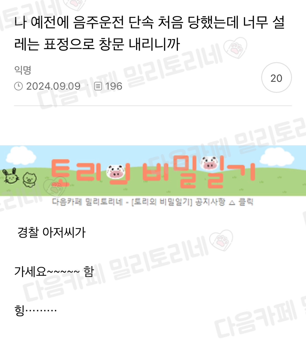 나 예전에 음주운전 단속 처음 당했는데 너무 설레는 표정으로 창문 내리니까 | 인스티즈