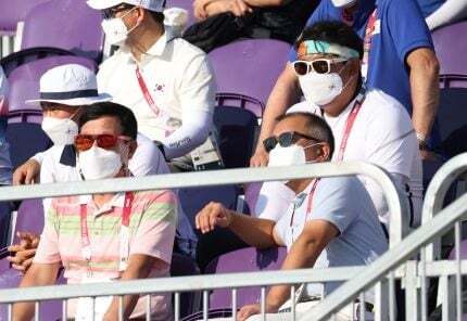 도쿄에서 양궁 대표팀과 찐사랑으로 함께하고 있는 정의선 양궁협회회장 | 인스티즈