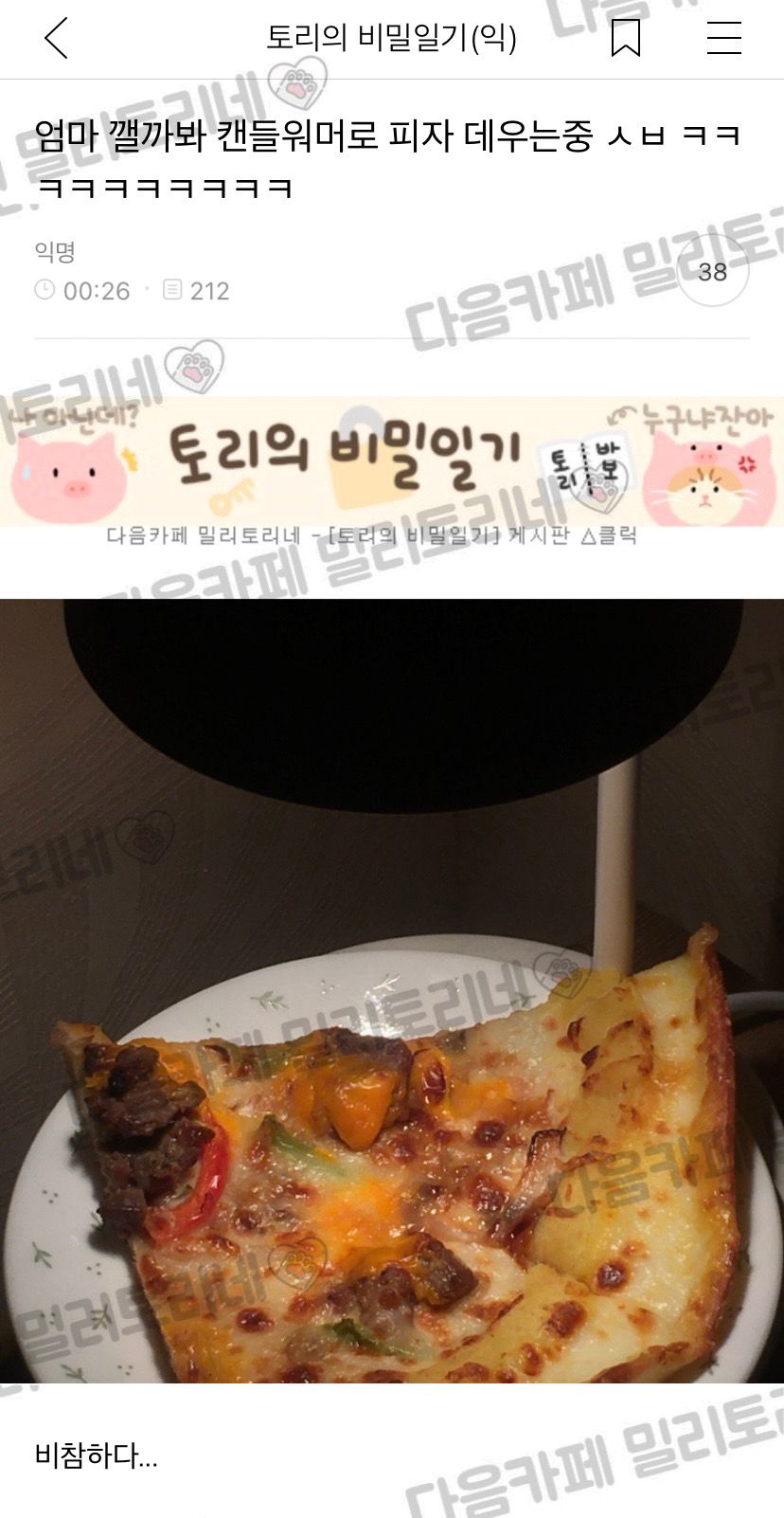 엄마 깰까봐 이걸로 피자 데우는중... 비참하다 | 인스티즈