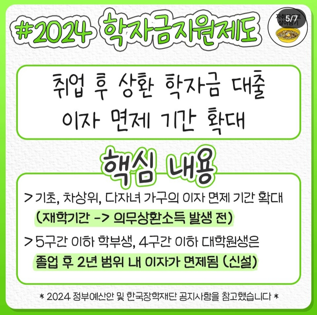 올해 2024년에 바뀌는 국가장학금 지원제도 정리 jpg | 인스티즈