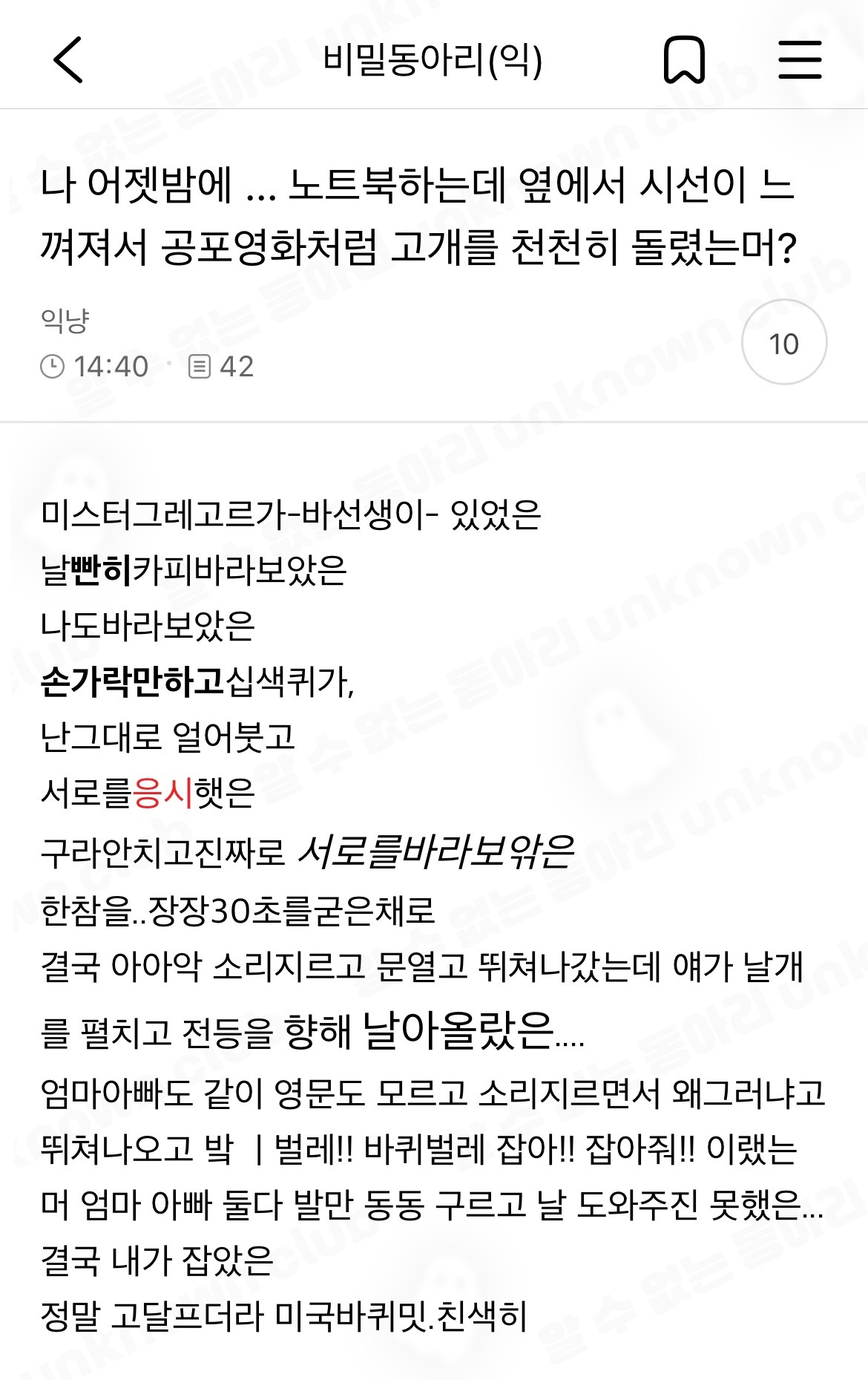 나 어젯밤에 …노트북하는데 옆에서 시선이 느껴져서 공포영화처럼 고개를 천천히 돌렸는머? | 인스티즈