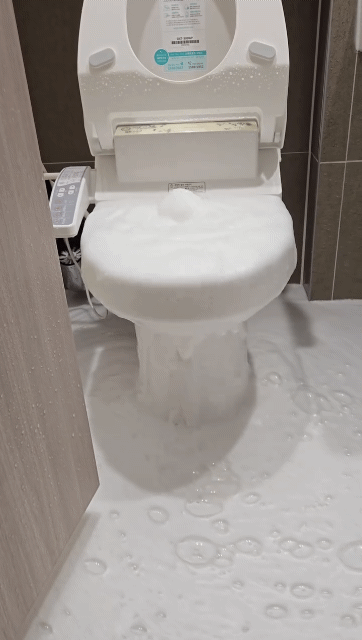 아파트에서 발포 변기 세정제 쓰면 일어나는 일.gif | 인스티즈