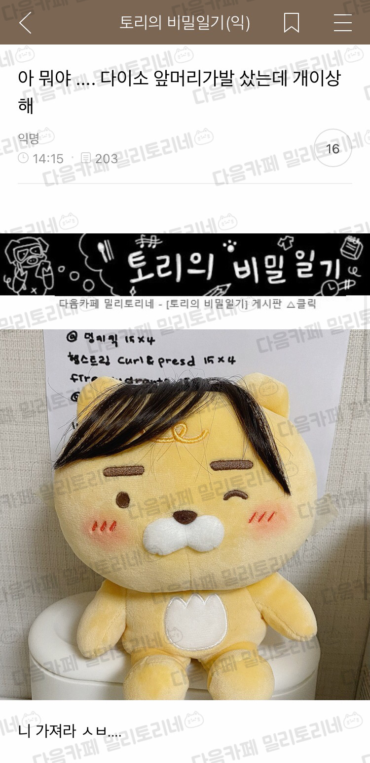 아 뭐야.... 다이소 앞머리 가발 샀는데 개이상해 | 인스티즈