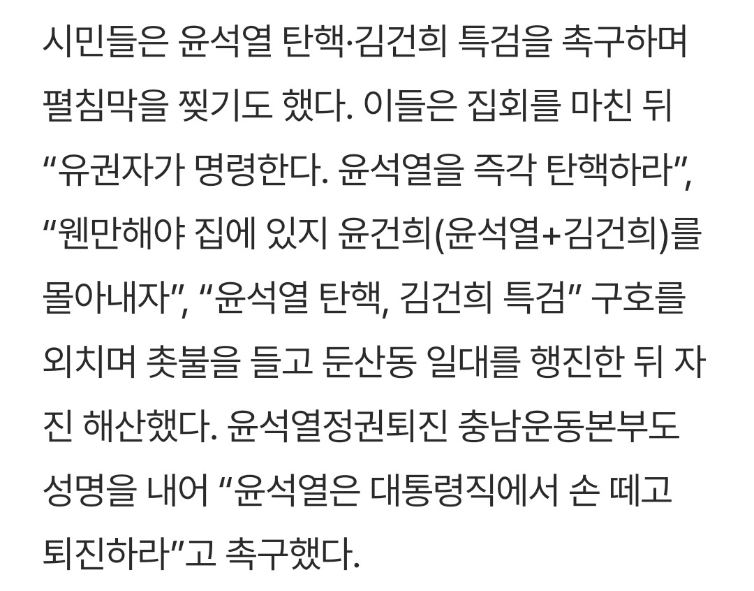 "반장도 못하면 그만둬요”…윤 탄핵 집회 초등학생의 일침 | 인스티즈