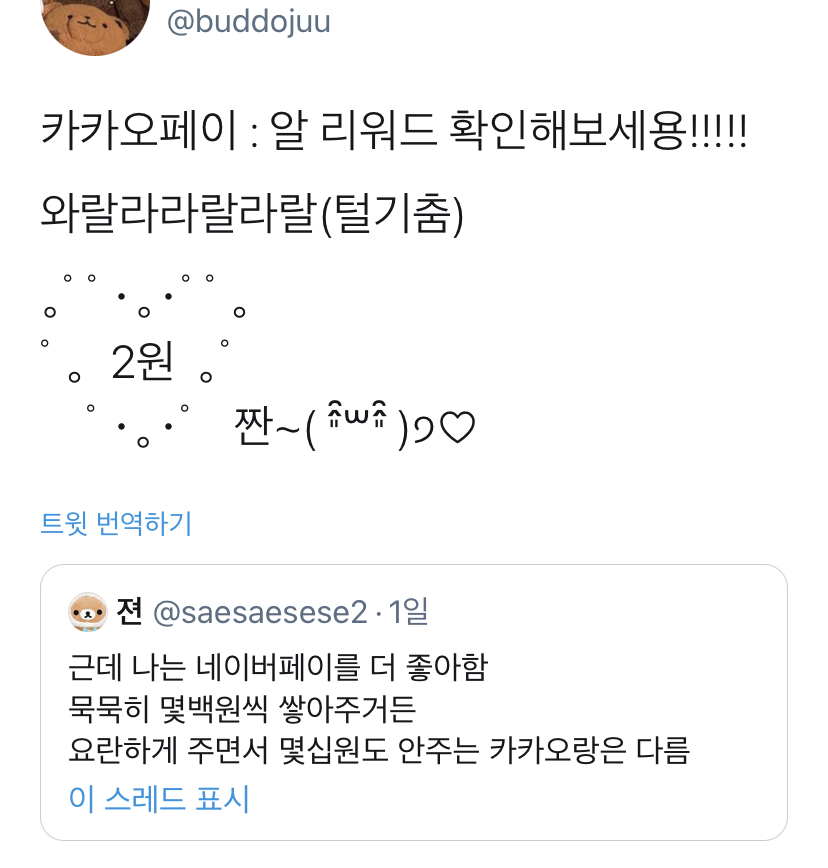 네이버페이vs카카오페이.twt | 인스티즈