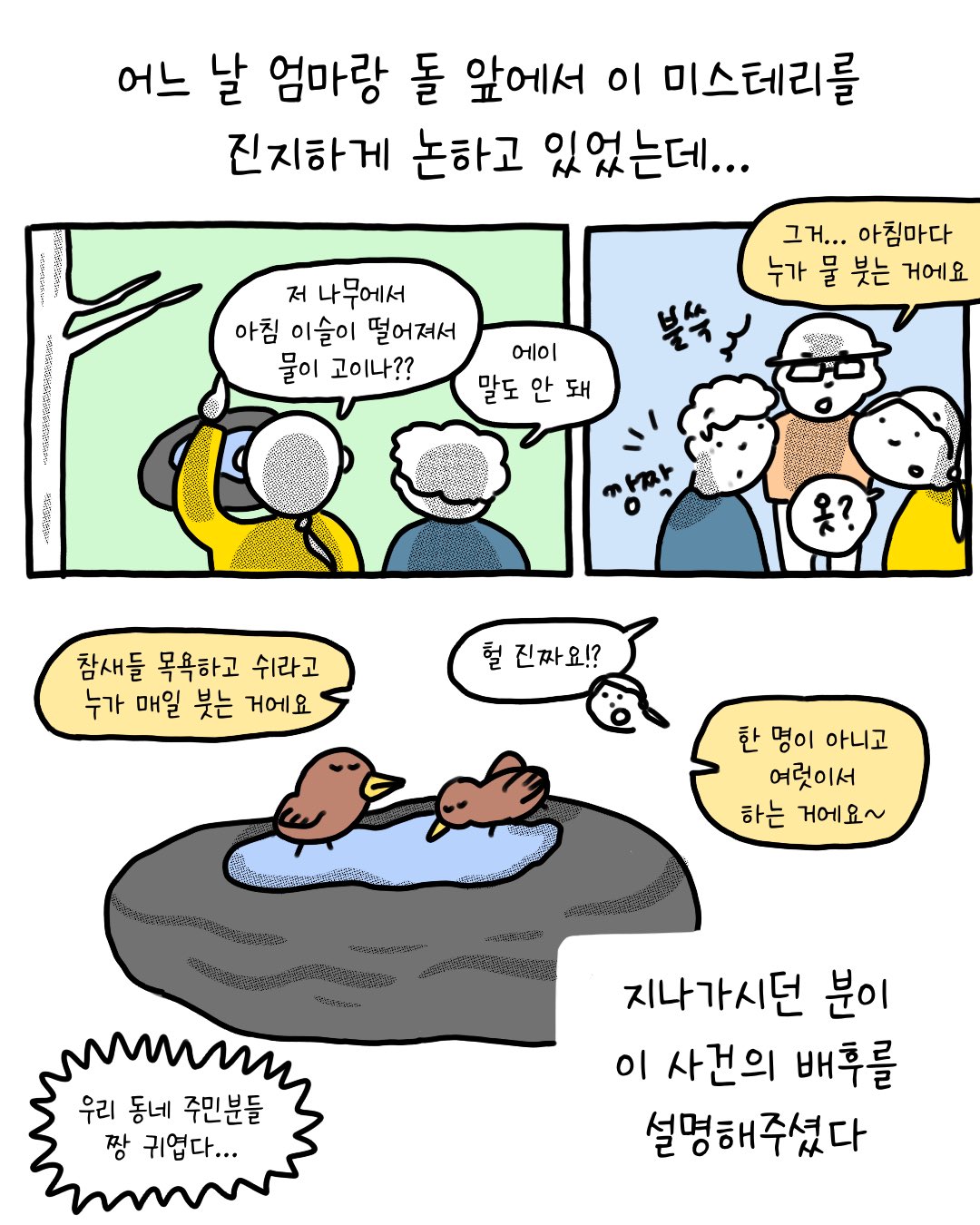 항상 물이 고여있는 공원의 돌.twt | 인스티즈