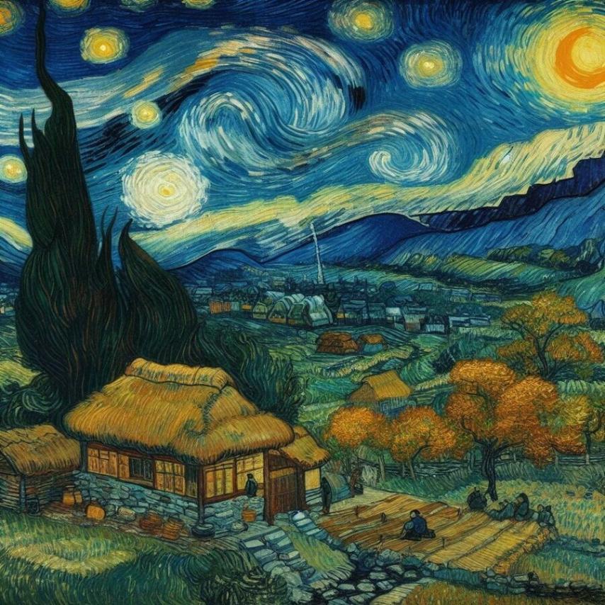 고흐 화풍으로 그린 조선시대.jpg | 인스티즈