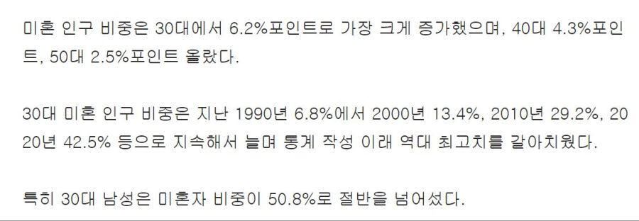 30대 남성 절반은 미혼인 시대.jpg | 인스티즈