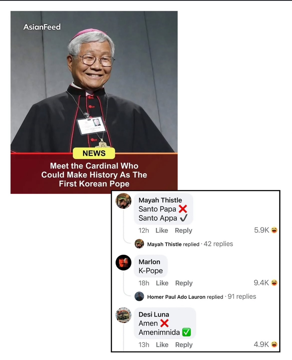 한국인 교황이 임명될 수도 있다는 소식에 해외 반응 | 인스티즈