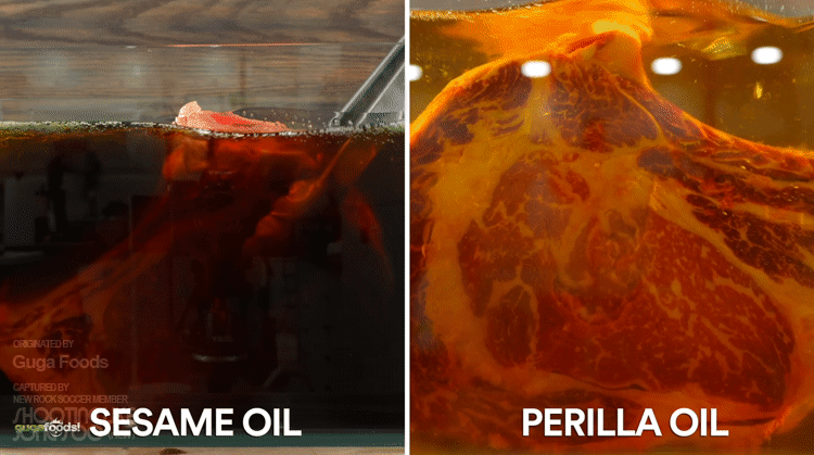 들기름과 참기름에 숙성시켜 구운 스테이크.gif | 인스티즈