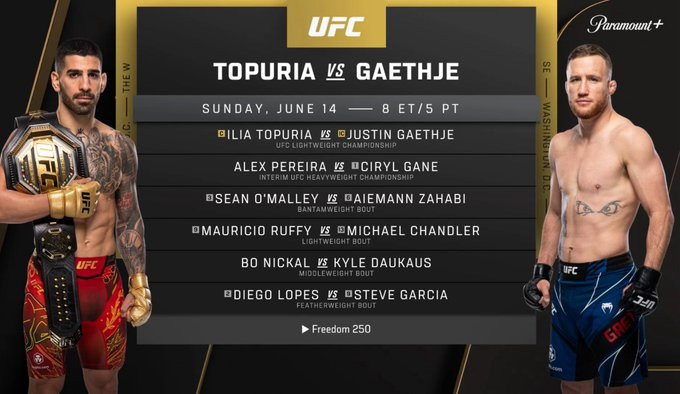 커뮤니티에서 회자된 UFC 라인업 이미지