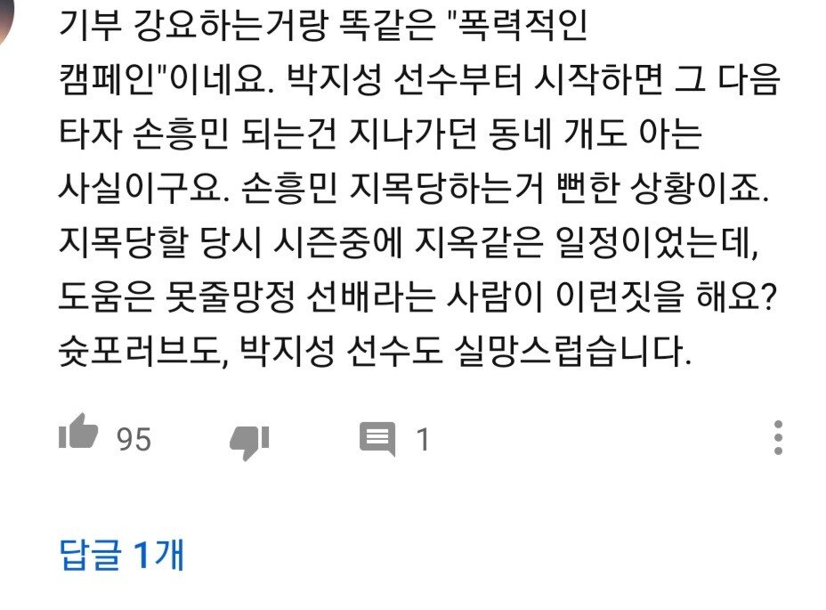 현재 유튜브와 펨코를 중심으로 형성되는 박지성 비난여론.jpg | 인스티즈