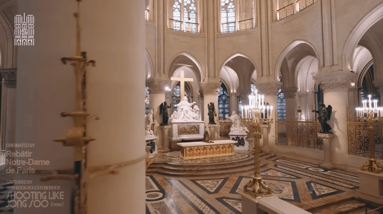 화재 후 5년 만에 내부가 공개된 파리 노트르담 대성당.gif | 인스티즈