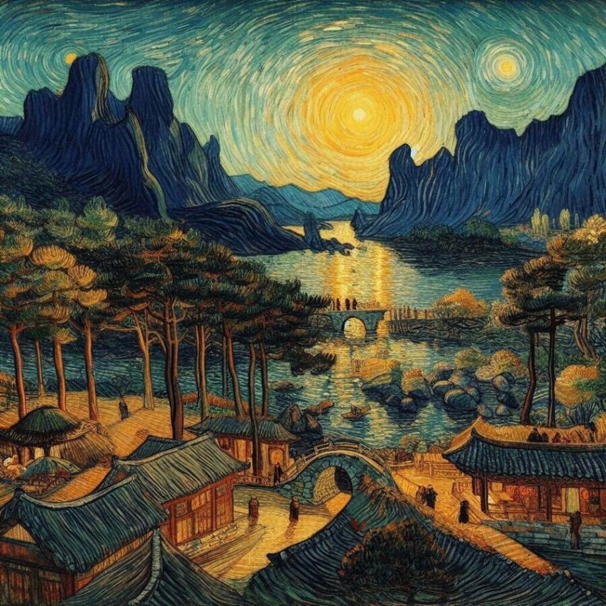 고흐 화풍으로 그린 조선시대.jpg | 인스티즈