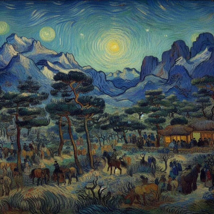 고흐 화풍으로 그린 조선시대.jpg | 인스티즈