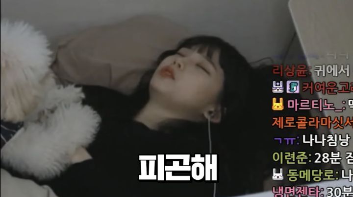 자면서도 할건 다 하는 트위치 스트리머 우정잉...jpg | 인스티즈