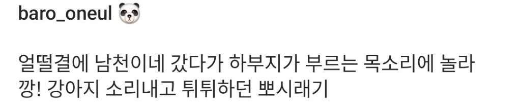 남천이네 갔다가 하부지 소리에 놀라 튀튀하는 후이바오🐼.gif | 인스티즈