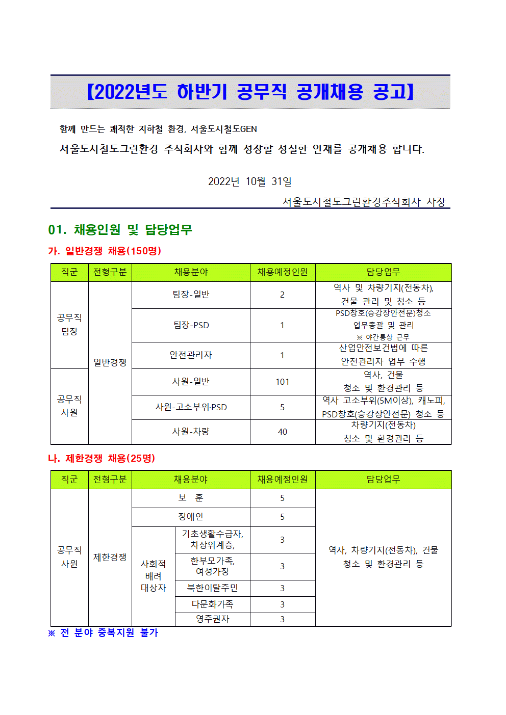 서울도시철도그린환경(주) 이미지