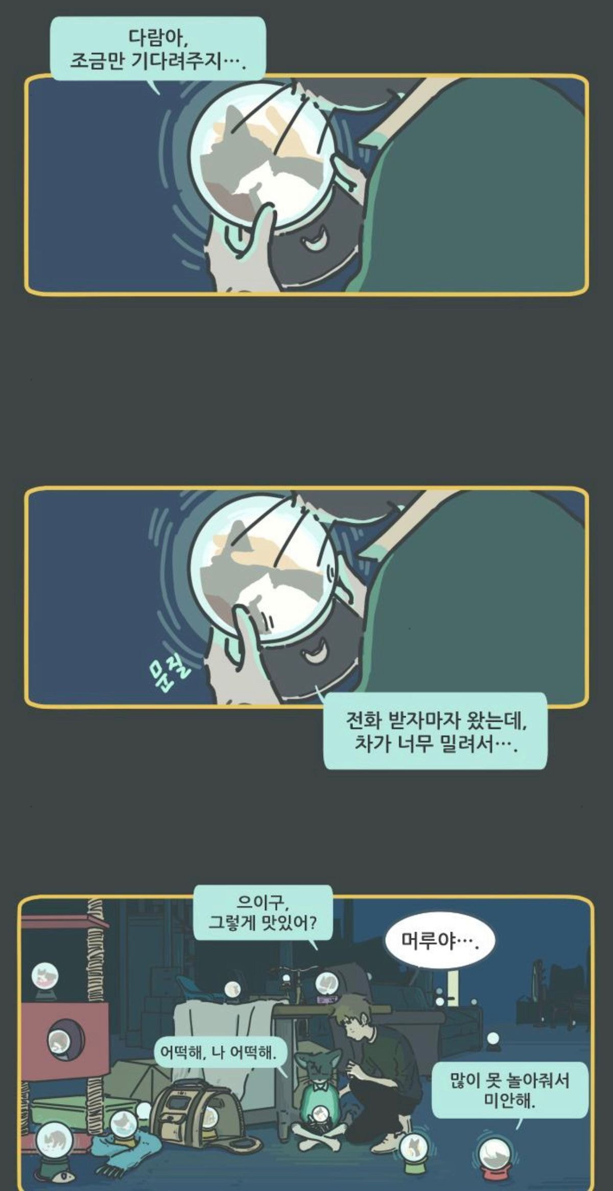 ???: 그러고보니 우리 주인 화장실 갈 때는 이제 누가 지켜주나 | 인스티즈