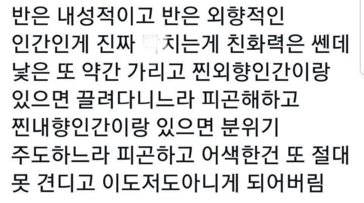 mbti E , I 비율 반반인 사람이 피곤한 이유 | 인스티즈