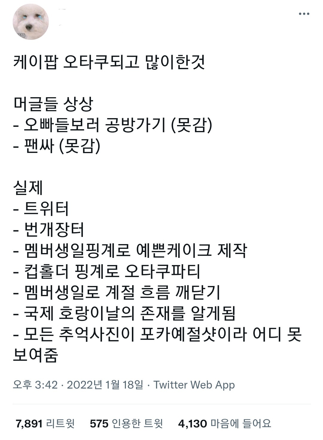 케이팝 덕후되고 많이 한 것. twt | 인스티즈