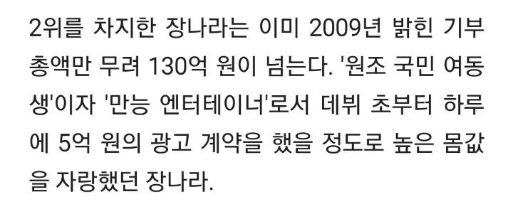 "광고 출연료, 무조건 기부"..장나라, 12년 전 이미 누적 기부액 '130억 돌파' ('연중 라이브') [MD리뷰] | 인스티즈