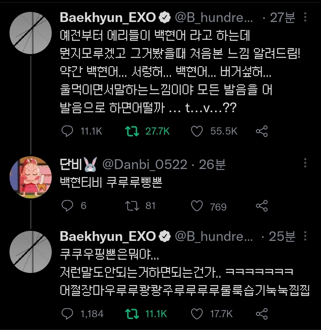 번역 불가능한 백현 트윗때문에 슬픈 외국팬.twt | 인스티즈