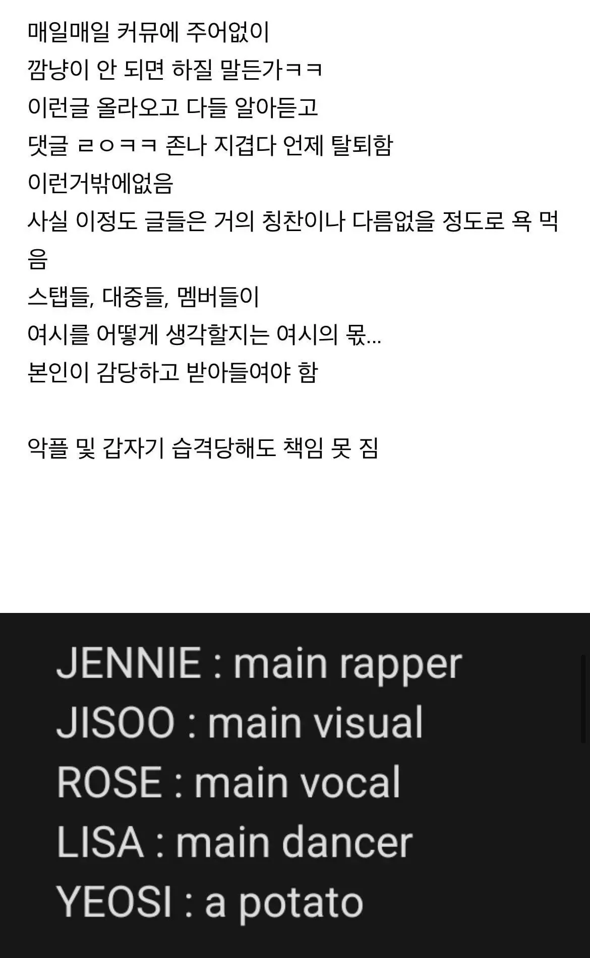 블핑 새 멤버로 들어갈 수 있다면 들어갈건지 고민하는 달글.jpg | 인스티즈