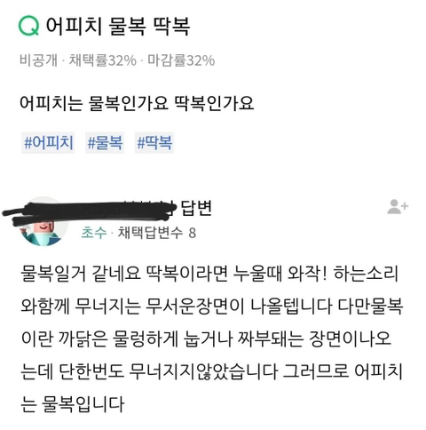 어피치는 물복인가요 딱복인가요? | 인스티즈