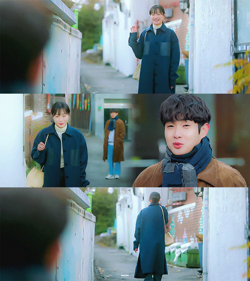 그 해 우리는에서 거의 매회 센스 있다고 언급 많은 교복~캠퍼스~오피스를 넘나드는 최우식X김다미 사계절 시밀러 룩.gifs | 인스티즈