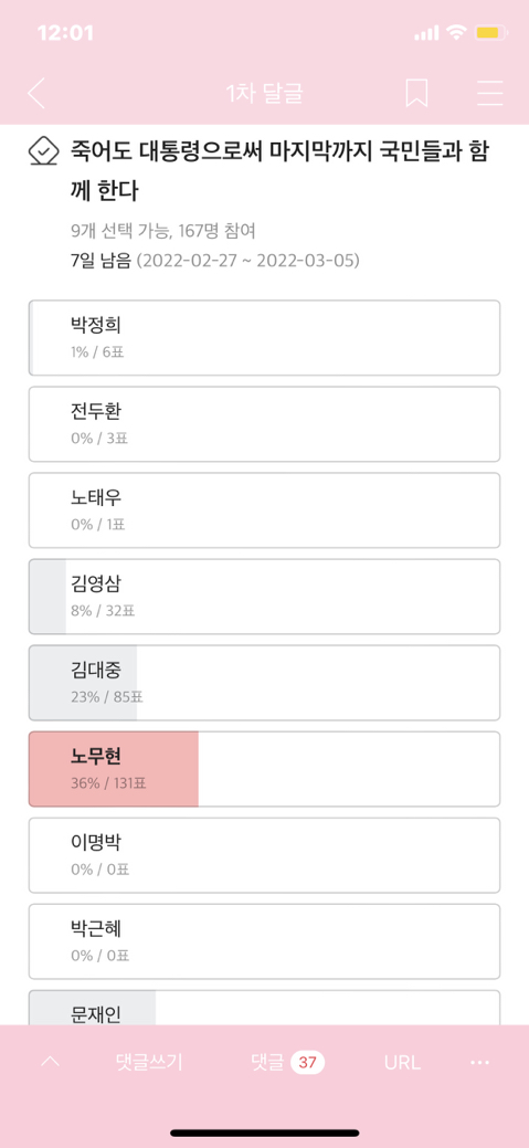 우리나라에서 전쟁나면 튈 거 같은 대통령 vs 끝까지 남아있을 거 같은 대통령 투표하는 달글 | 인스티즈