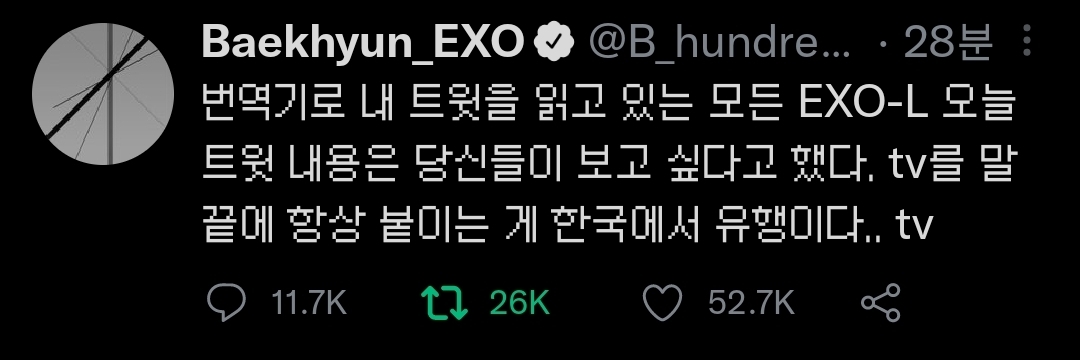 번역 불가능한 백현 트윗때문에 슬픈 외국팬.twt | 인스티즈