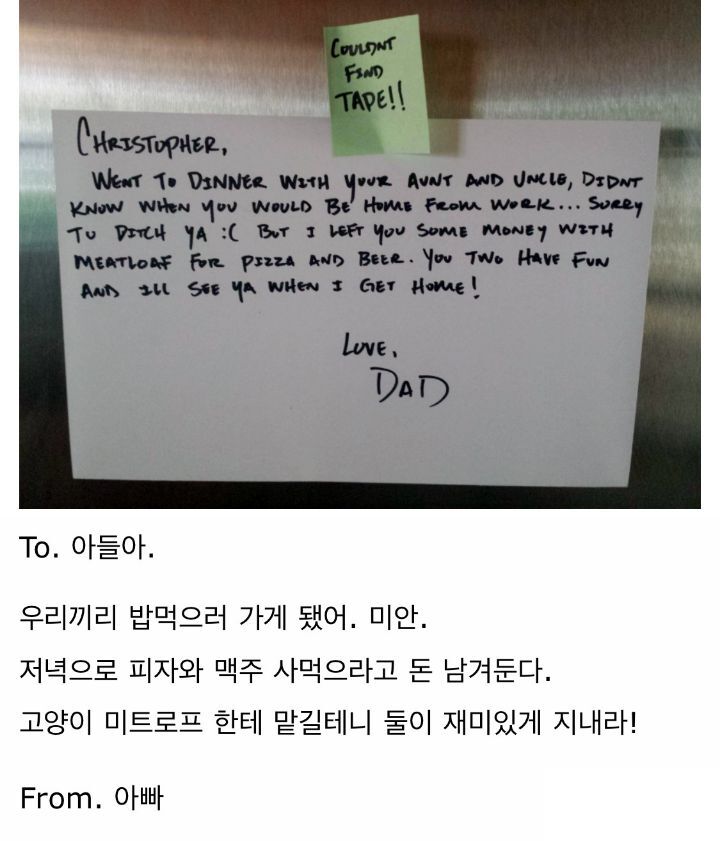 저녁 사먹을 돈은 고양이에게 맡길 테니 둘이 재밌게 지내라! | 인스티즈