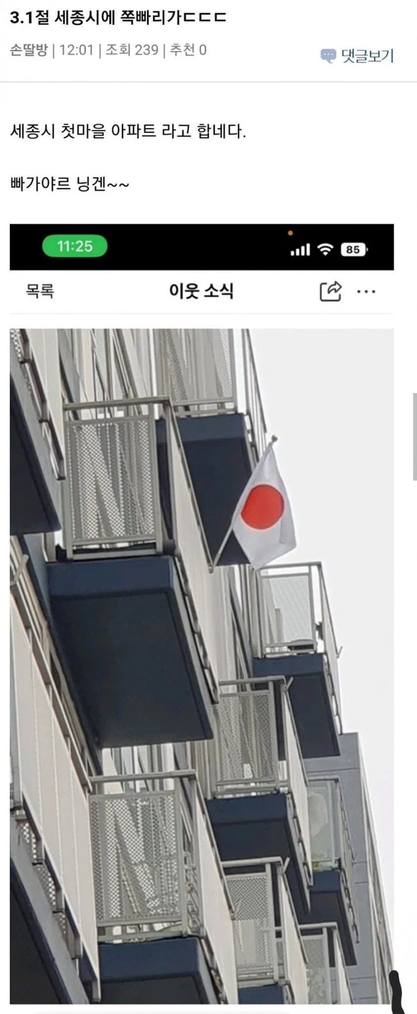 삼일절에 일장기 건 사람 찾아간 후기 | 인스티즈