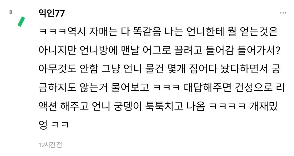 언니방 들어가는 거 개재밌음ㅋㅋ | 인스티즈