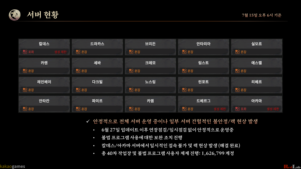 8차 PD 브리핑: 7월 서비스 현황 및 향후 개발 방향 - PD 브리핑 - 롬: 리멤버 오브 마제스티