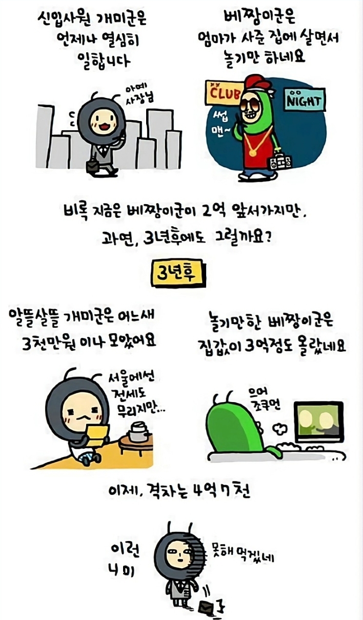 개미와 베짱이 이미지