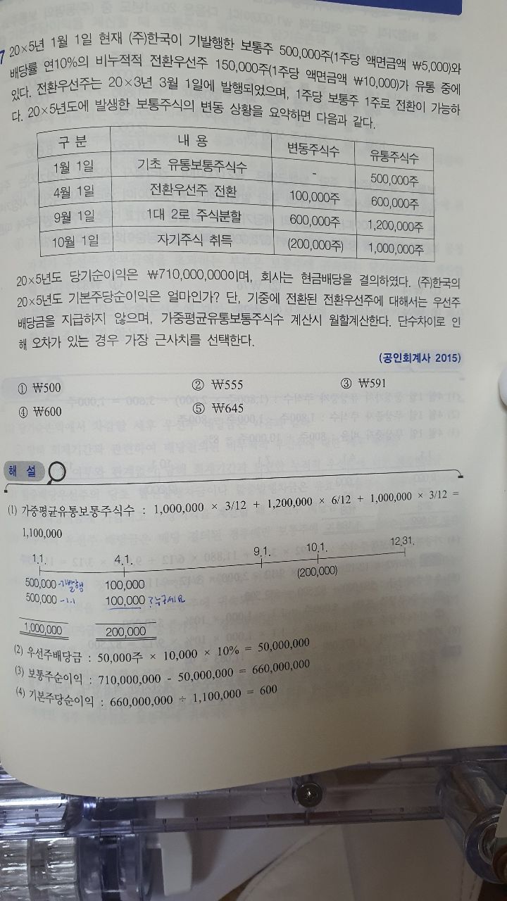 재무회계 주당이익 고수님을 모십니다 - [-──수험전반 Q & A°♡] - 회계동아리