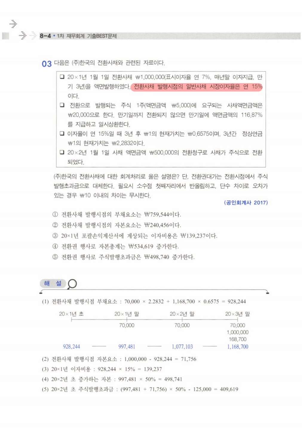 재무회계 복합금융상품 사채 유효이자율 관련 질문입니다 - [-──수험전반 Q & A°♡] - 회계동아리