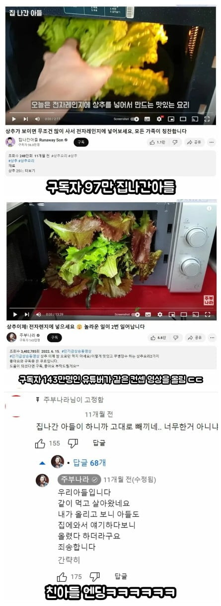 97만 유튜버의 소재를 빼앗아간 143만 유튜버 | 인스티즈