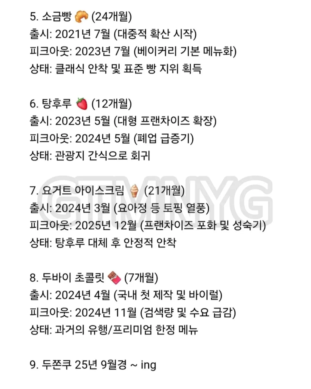 대한민국을 휩쓸었던 디저트들 전성기와 생애 주기 | 인스티즈