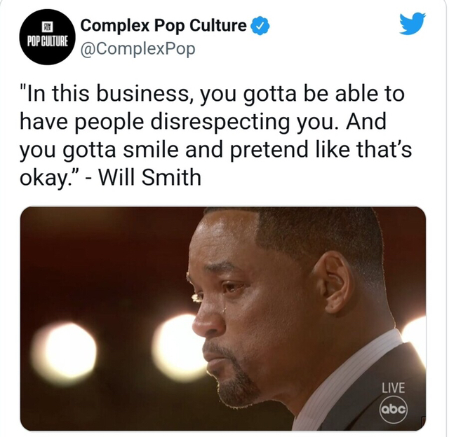 남우주연상 소감 중 눈물 흘리는 윌스미스 | 인스티즈