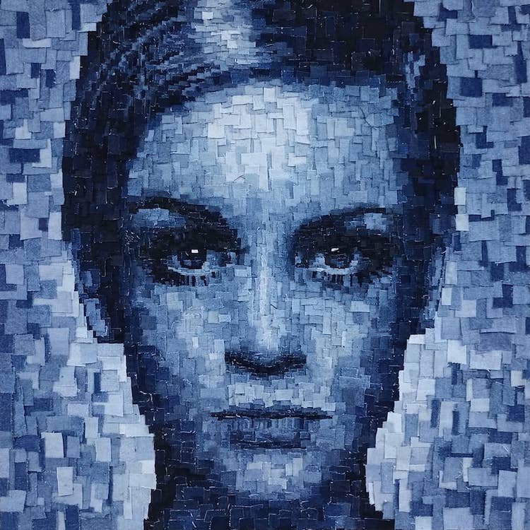 한유라 유튜브에 달린 정형돈 댓글버려진 청바지로 만든 사실적인 초상화 | 인스티즈