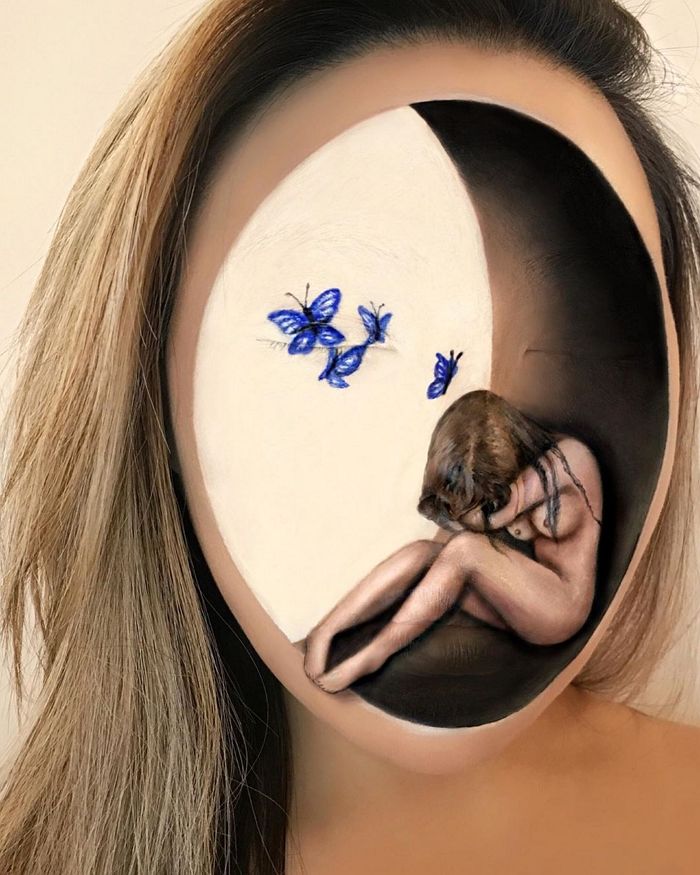 괴기스러운 착시 메이크업 | 인스티즈