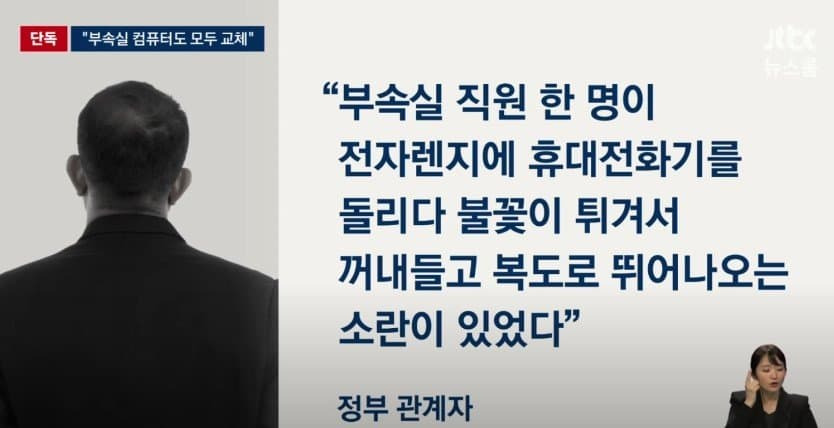 대통령 부속실 직원 전자레인지에 휴대전화 돌리다가 화재 | 인스티즈