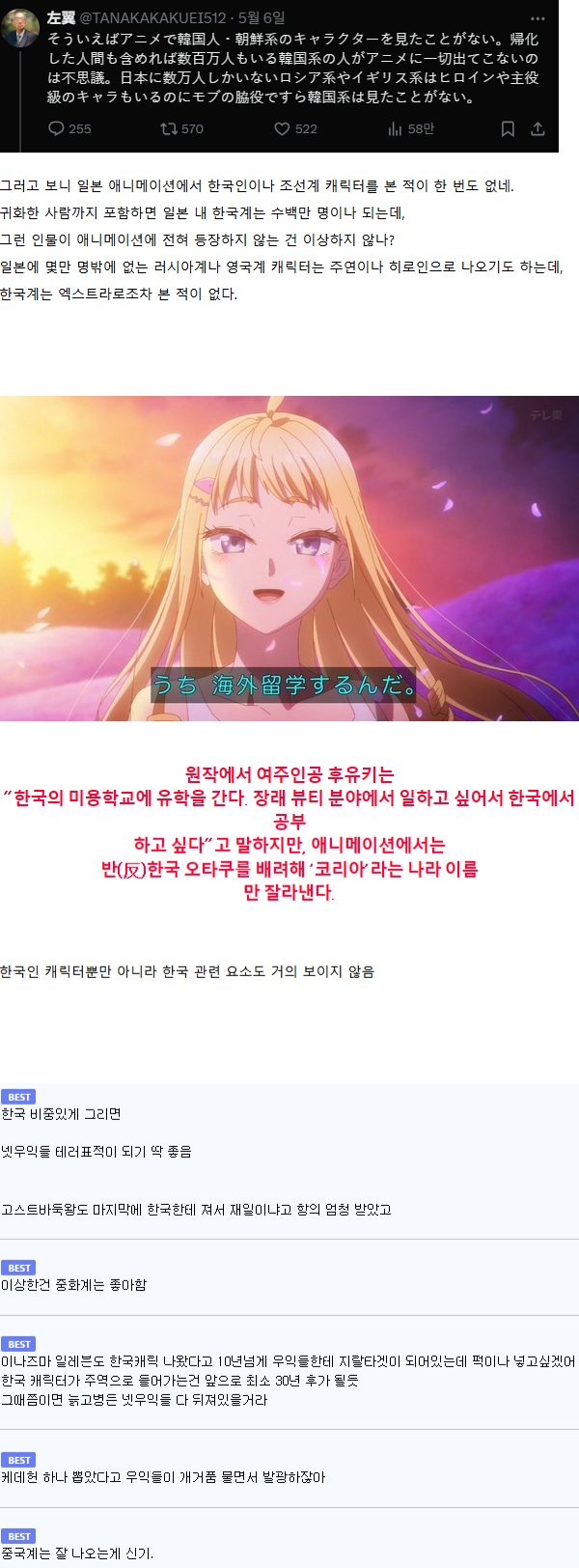 일본 애니메이션에 거의 안나오는 캐릭터 | 인스티즈