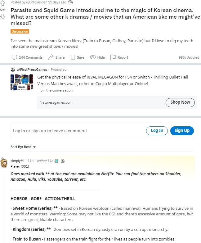 美 네티즌 "기생충과 오징어게임을 보고 한국 영화, 드라마 매력을 알게 되었다" | 인스티즈