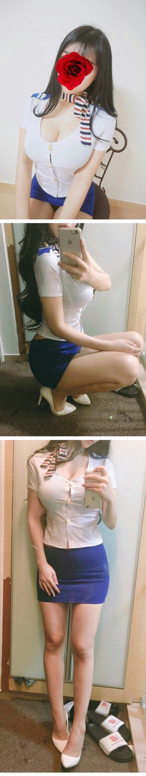 후방] 남친을 위해 쇼핑몰 승무원복 산 여자 - ― 섹시연예인사진 - UFC 공식카페