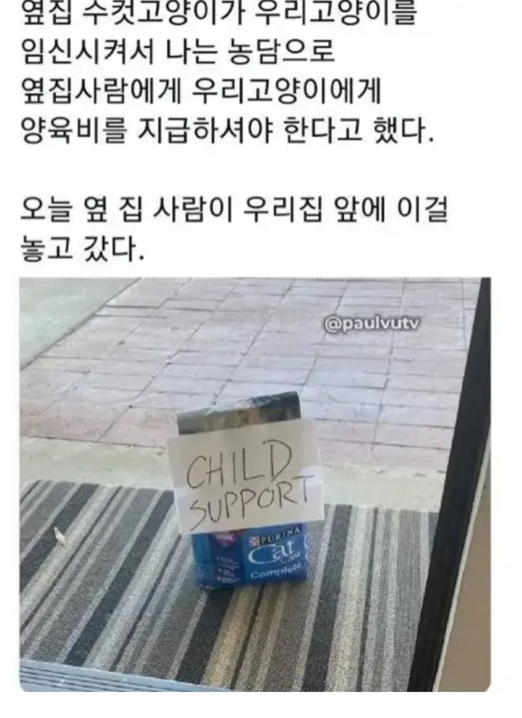 옆집 사람에게 양육비 요구하게 된 사연 | 인스티즈