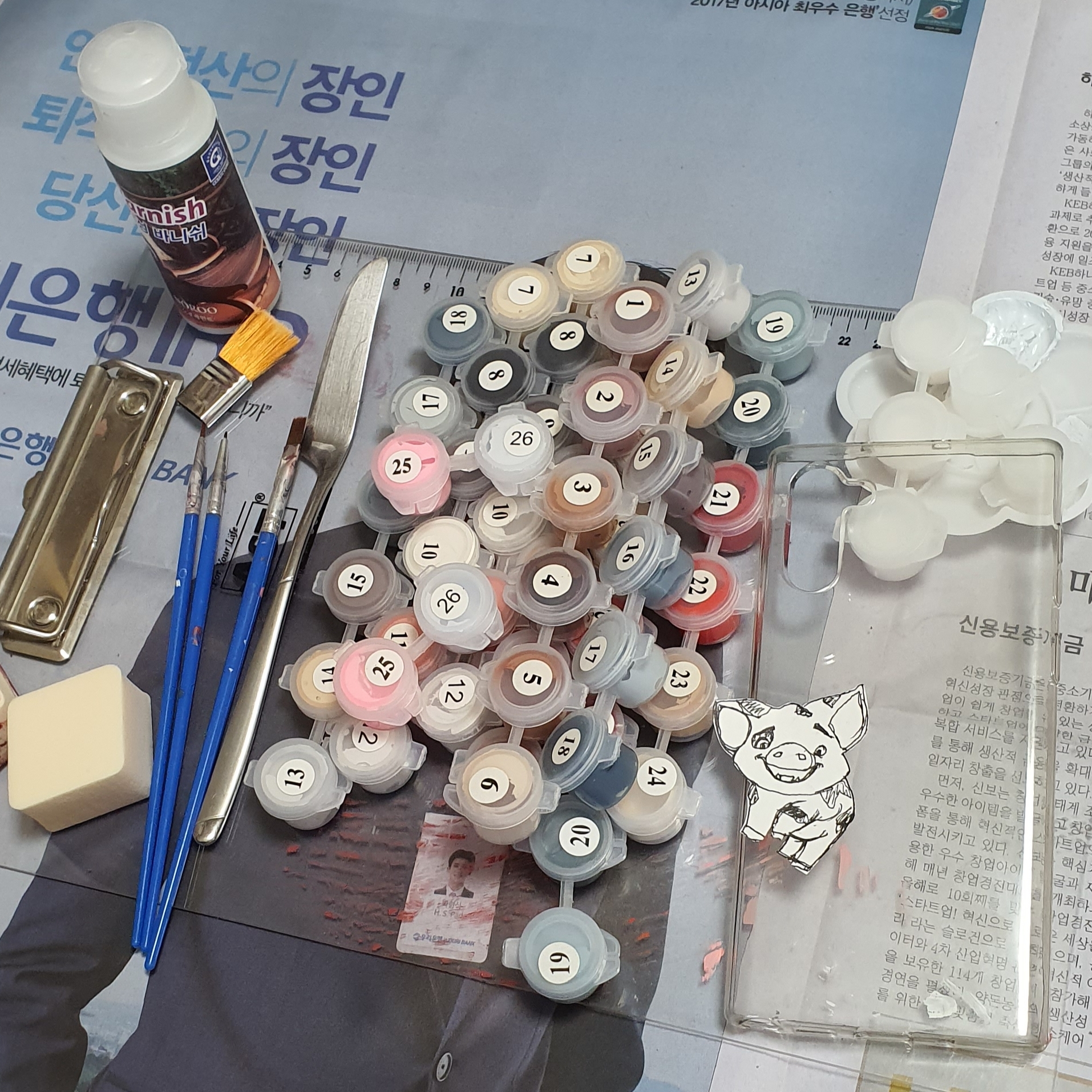 피포페인팅 남은 물감 아깝다. 폰케이스 만들자 | 인스티즈